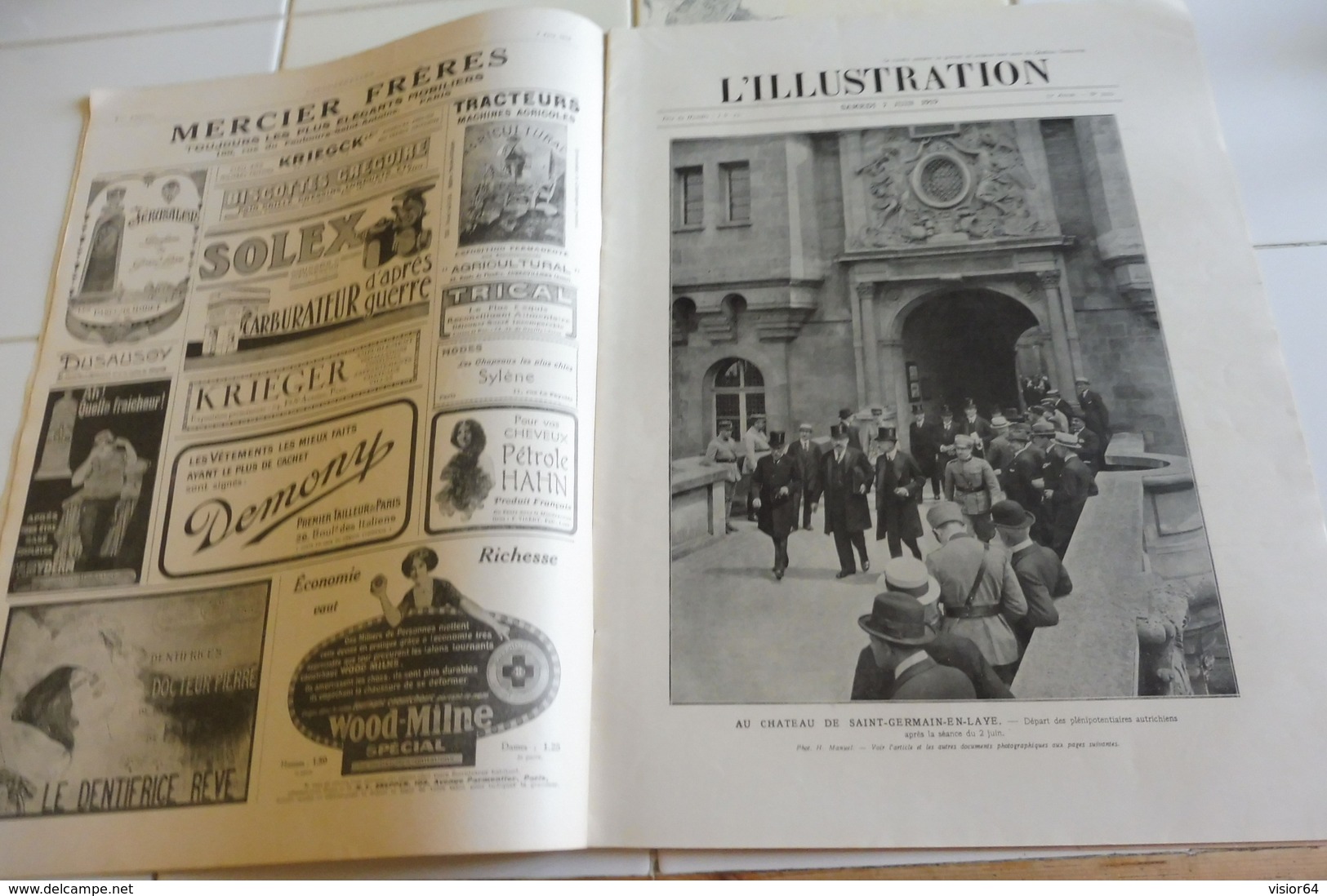 L'ILLUSTRATION 7 JUIN 1919-FRANCAIS SUR LE RHIN - L'ARMISTICE - ETUDIANTS ALLEMANDS-SAINT GERMAIN EN LAYE-GAL DEGOUTTE - L'Illustration