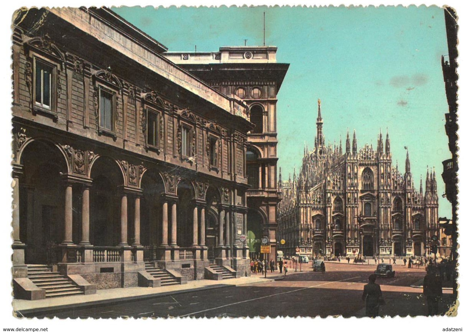 Lombardia Milano  Via Mercanti E Piazza Del Duomo Viaggiata 1958 Condizioni Come Da Scansione - Milano