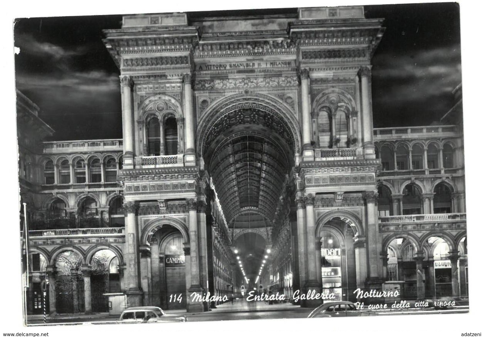 Lombardia Milano  Entrata Galleria – Notturno Viaggiata 1970 Condizioni Come Da Scansione - Milano