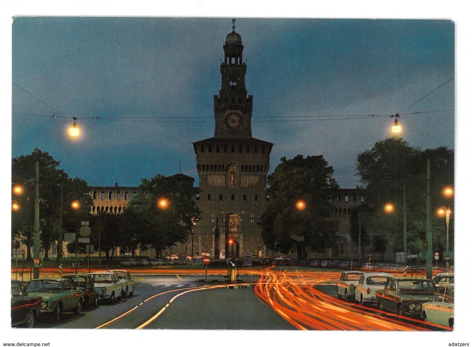 Lombardia Milano  Castello Sforzesco – Notturno Viaggiata 1968 Condizioni Come Da Scansione - Milano
