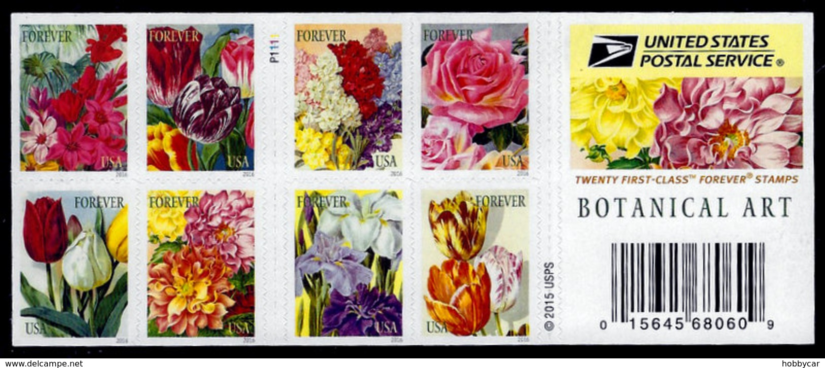 USA, 2016 Scott #5042-5051 (5051c),  Botanical Art, Double Sided Booklet Of 20,  MNH, VF - Unused Stamps