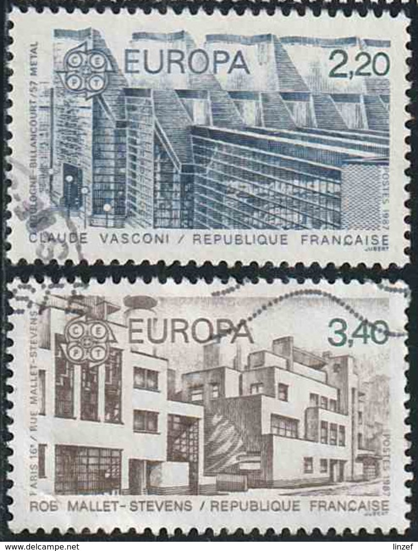 France 1987 Yv. N°2471 & 2472 - Europa - Architecture Moderne - Oblitéré - Usati