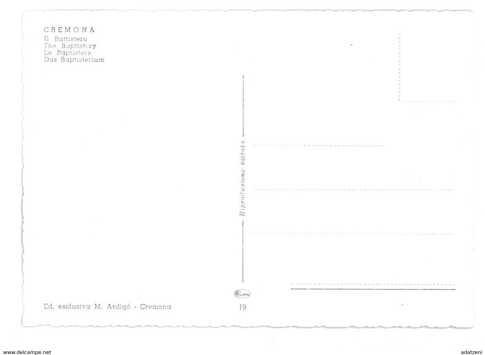 Lombardia Cremona Il Battistero Non Viaggiata Condizioni Come Da Scansione - Cremona