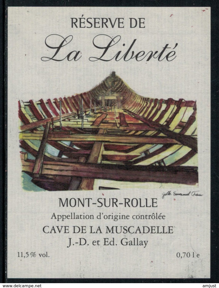 Rare // Etiquette De Vin // Bateau à Voile  // Mont-sur-Rolle, La Liberté - Bateaux à Voile & Voiliers