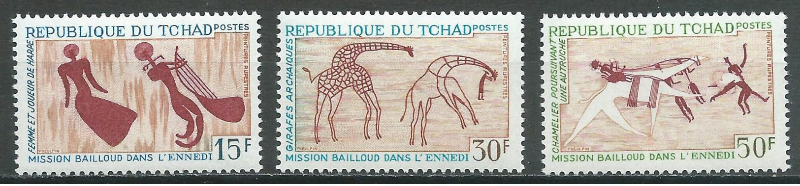 Tchad YT N°146/148 Mission Bailloud Dans L'Ennedi Neuf ** - Tchad (1960-...)