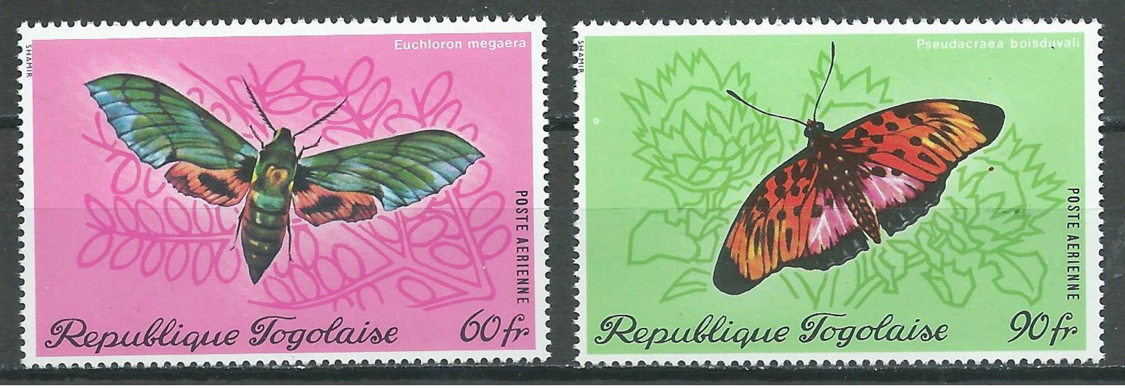 Togo Poste Aérienne YT N°139/140 Papillons Neuf ** - Togo (1960-...)