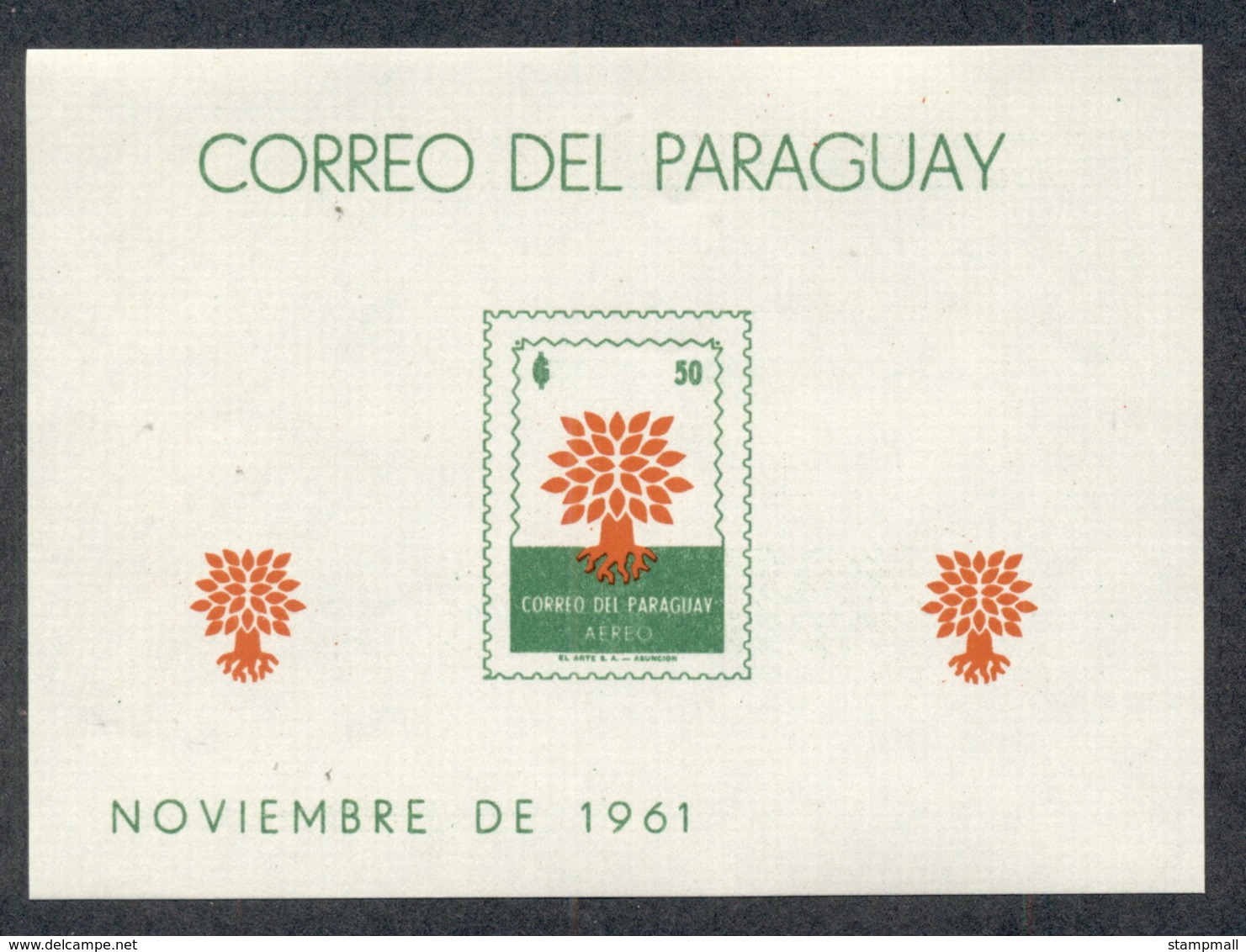 Paraguay 1961 World Refugee Year MS MUH - Paraguay