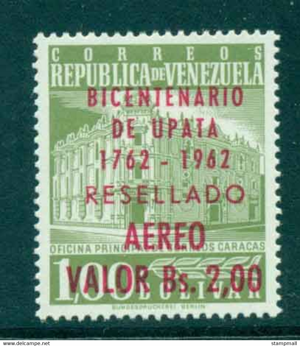 Venezuela 1962 Air Mail Caracas Post Ofice Opt Upata MLH Lot46863 - Venezuela