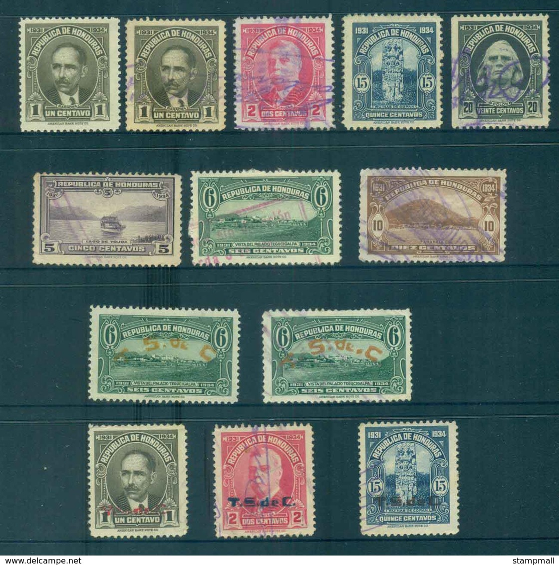 Honduras 1930-31 Asst. Inc. Opts.(faults) MH/FU Lot51263 - Honduras