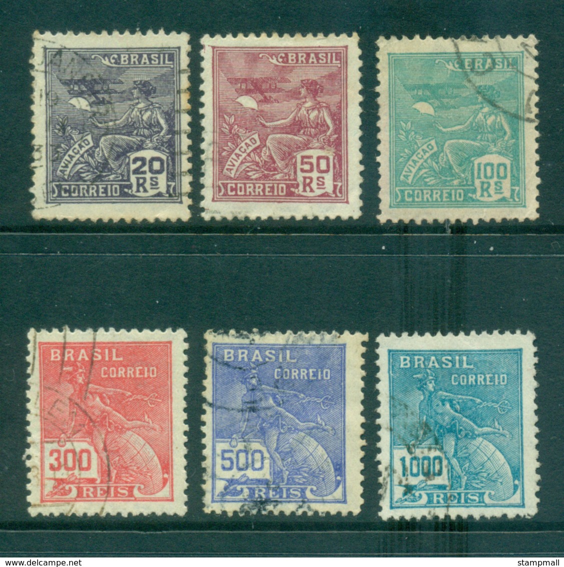 Brazil 1930 Aviation, Mercury Wmk Estados Unidos Do Brasil (6)FU Lot36157 - Other & Unclassified