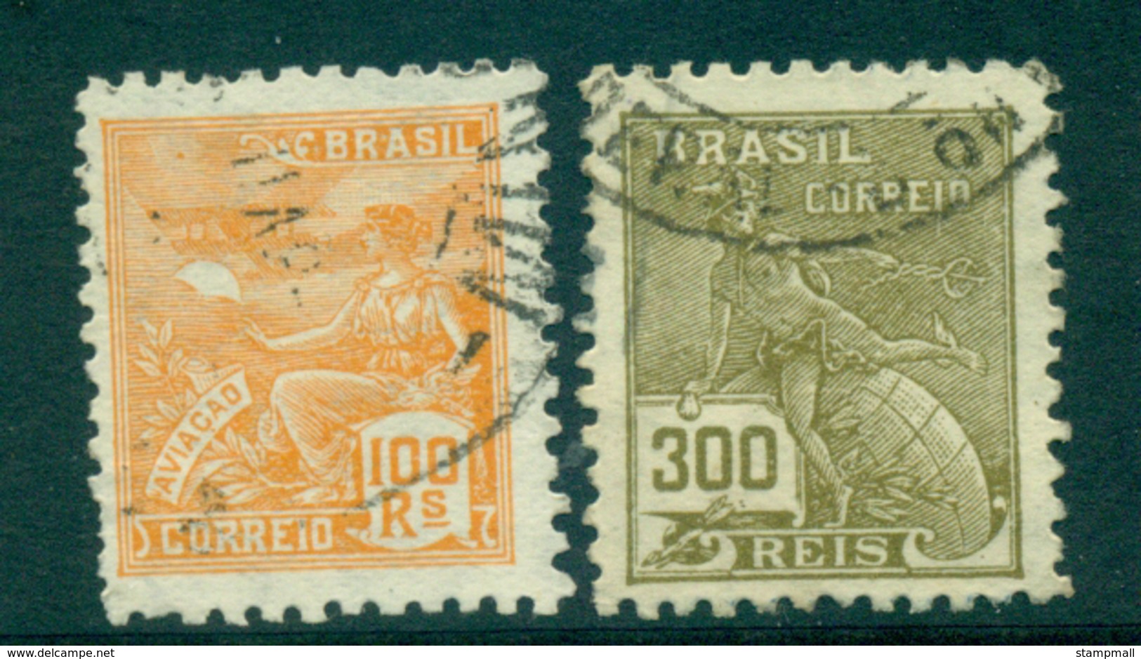 Brazil 1938 Aviation, Mercury Types Wmk Casa Da Moeda Do Brasil (2) FU Lot36208 - Other & Unclassified