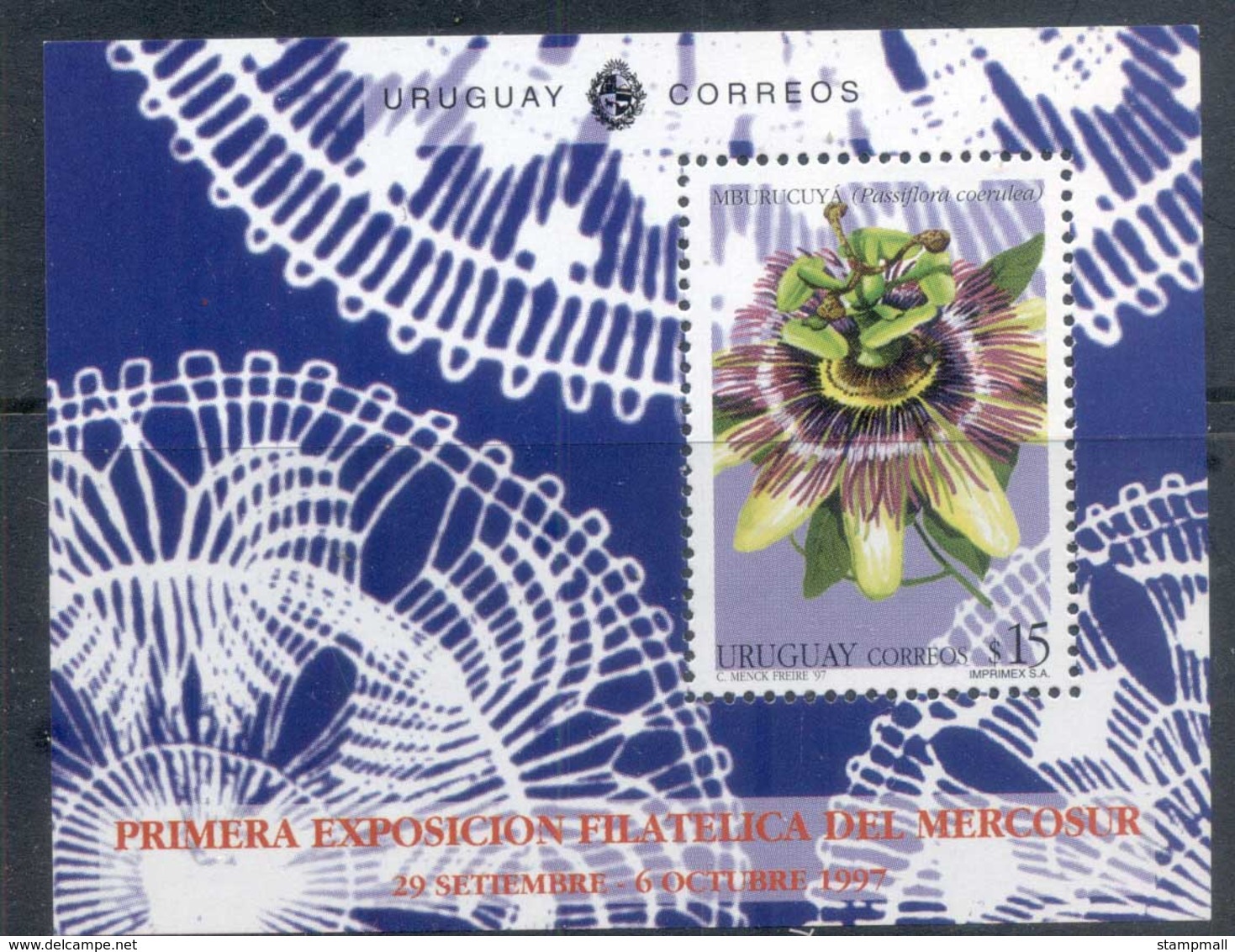 Uruguay 1997 Flower, Mercosur Stamp Ex. MS MUH - Uruguay
