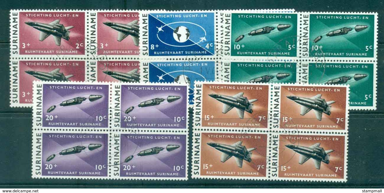 Surinam 1964 Aeronautical & Astronautical Foundation Blks 4 CTO Lot47264 - Surinam
