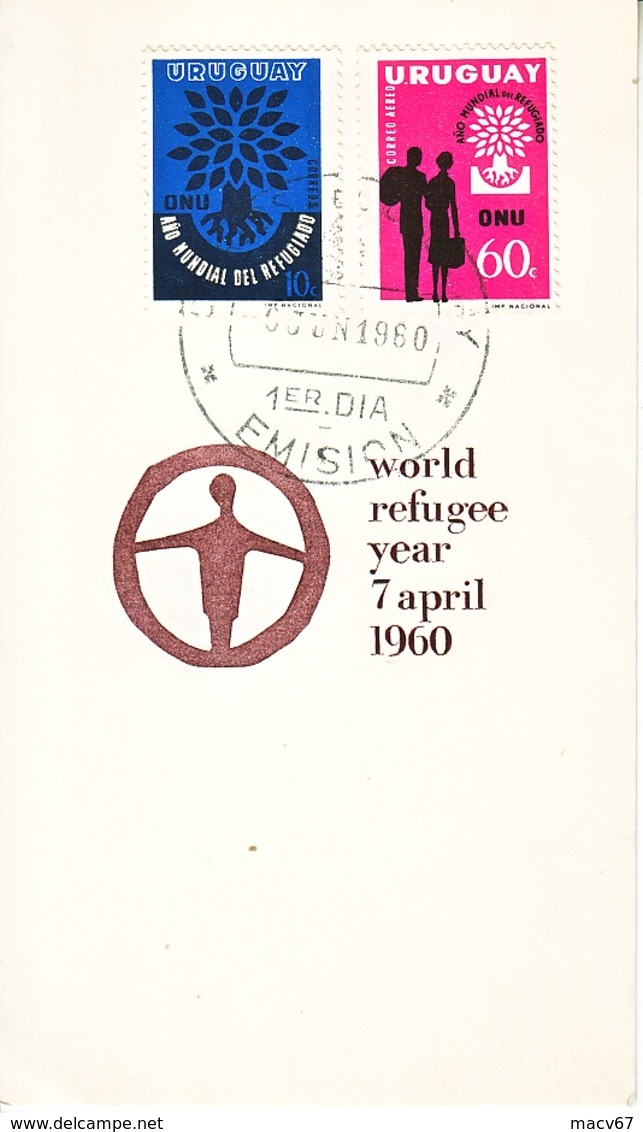 URUGUAY   FDC  CARD   REFUGEE  YEAR  1960 - Refugees