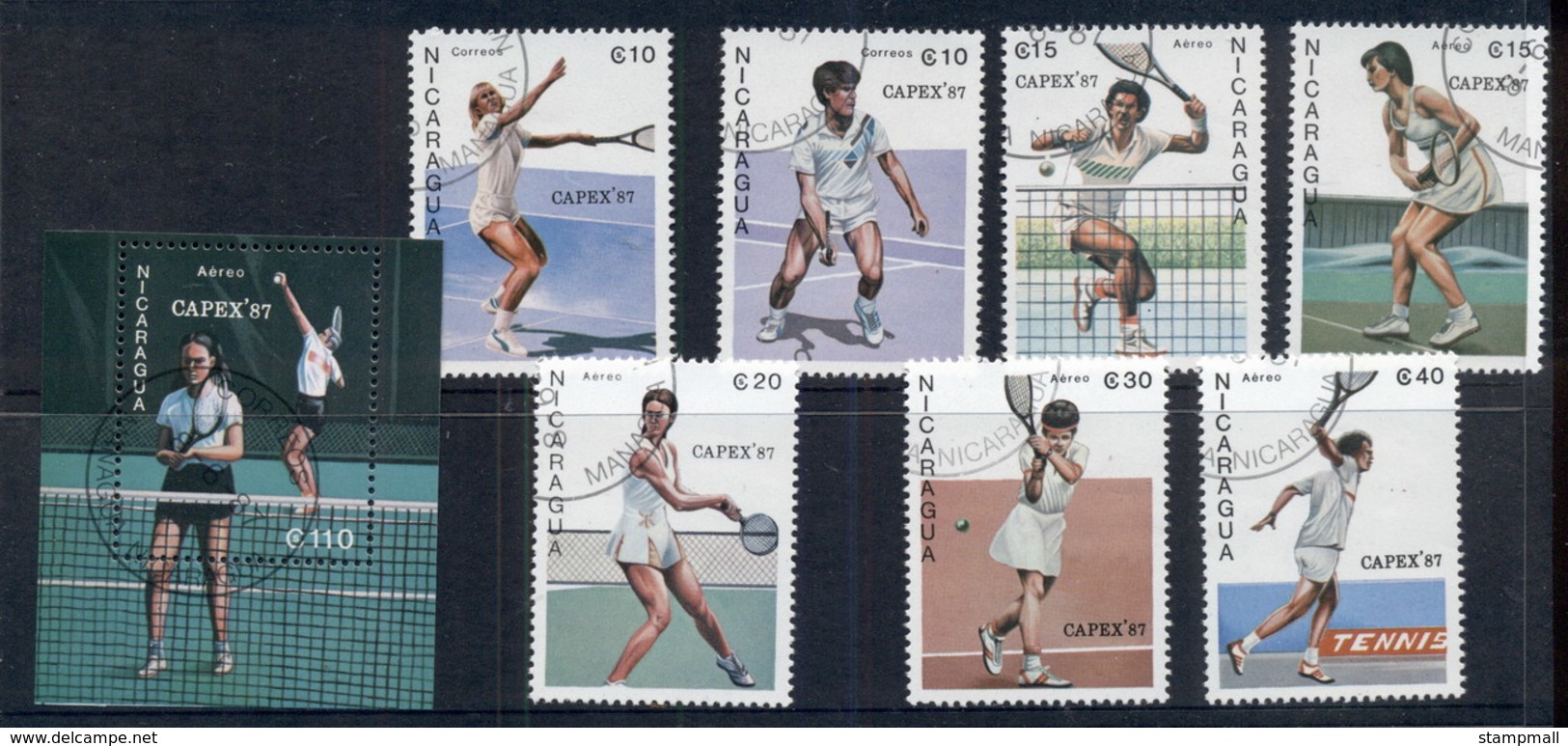 Nicaragua 1987 Capex, Tennis + MS CTO - Nicaragua