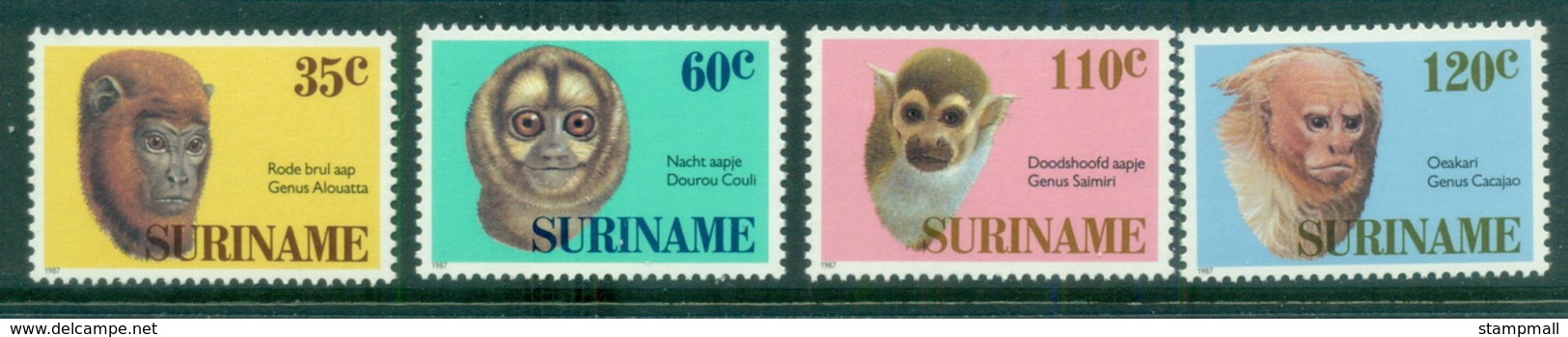 Surinam 1987 Monkeys MUH - Surinam