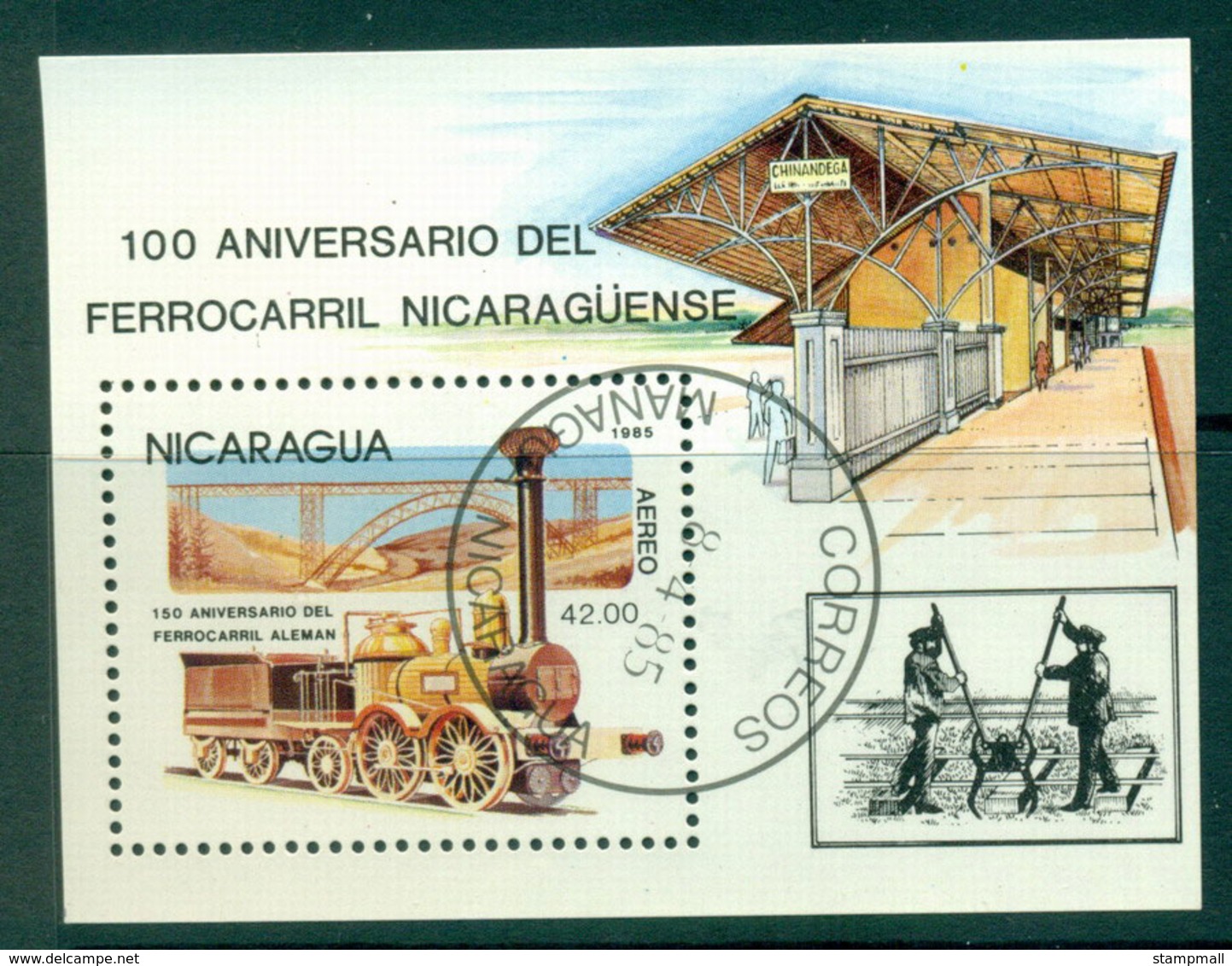 Nicaragua 1985 Trains MS CTO Lot21241 - Nicaragua