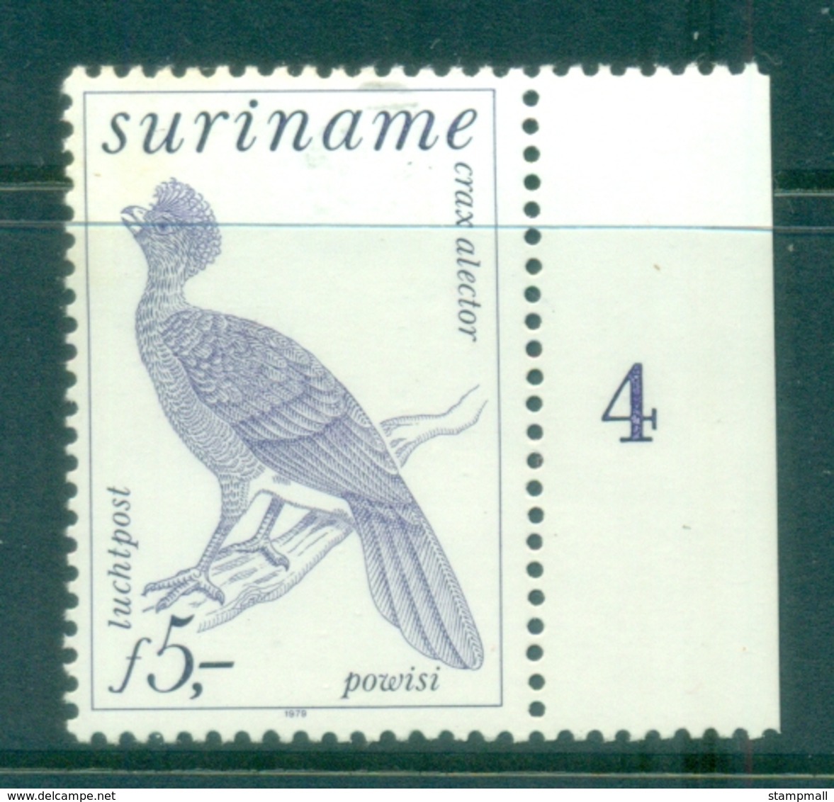 Surinam 1979 Bird, Crested Curassow MUH - Suriname