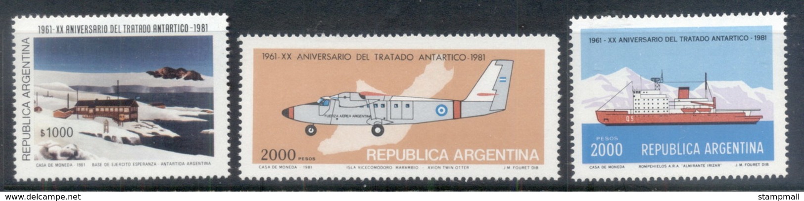 Argentina 1981 Antarctic Treaty, Ship, Plane MUH - Other & Unclassified