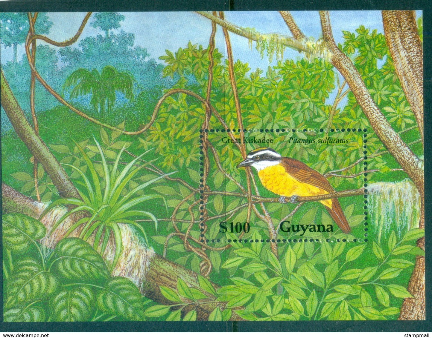 Guyana 2000? Birds Great Kiskedee MS MUH - Guyana (1966-...)