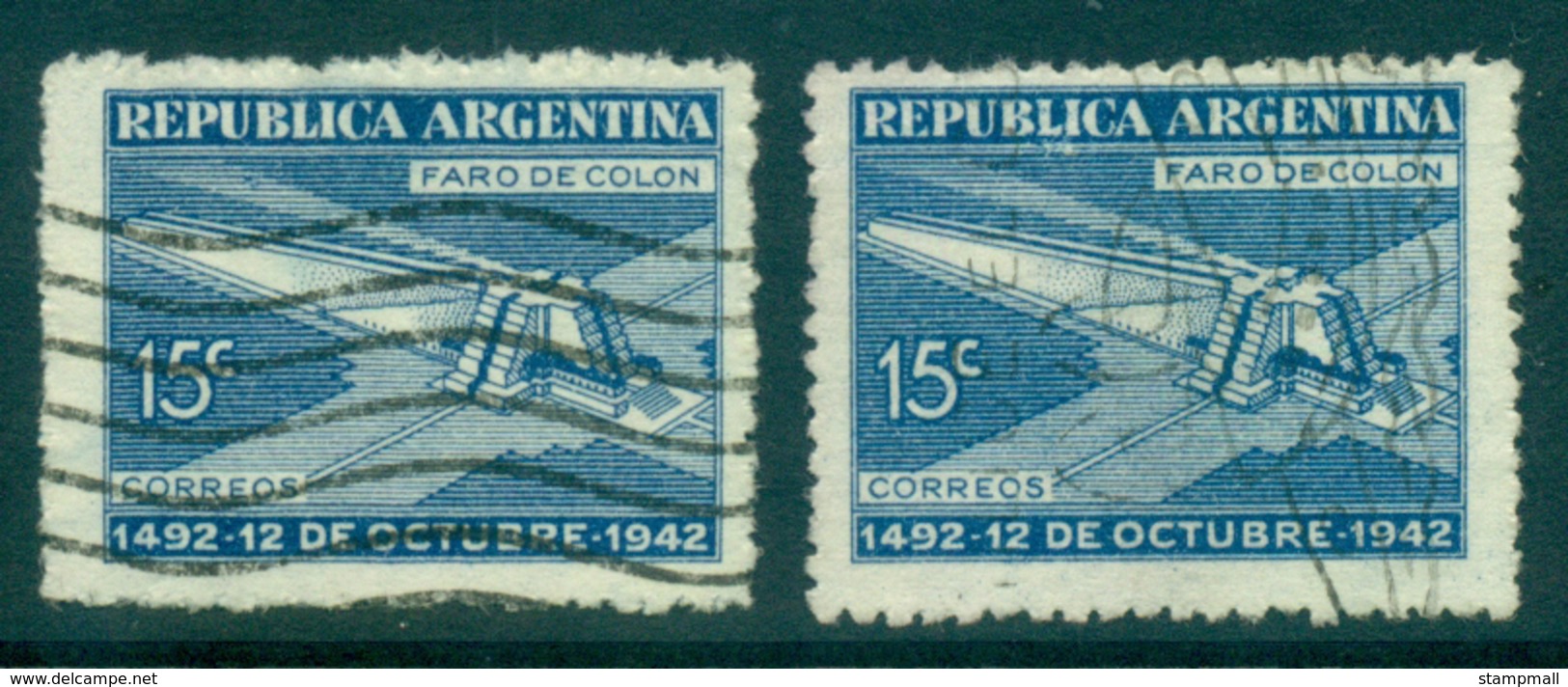 Argentina 1942 Columbus Anniv. Both Wmks FU Lot37149 - Other & Unclassified