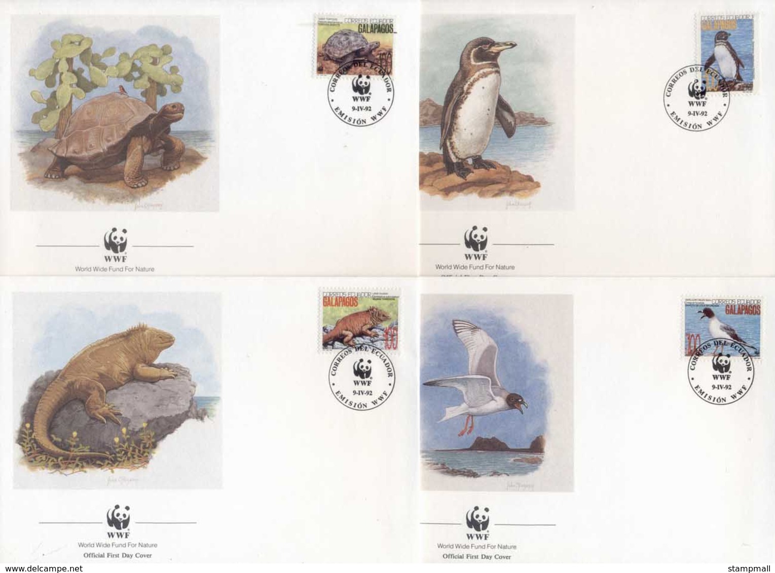 Ecuador 1992 WWF Animals Of The Galapagos FDC - Ecuador