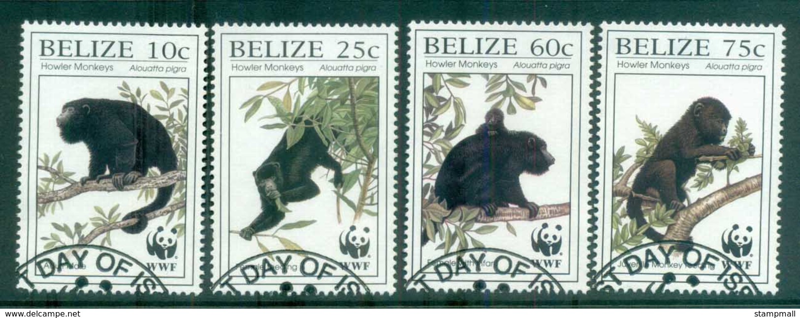 Belize 1997 WWF Black Howler Monkey FU Lot81571 - Belize (1973-...)