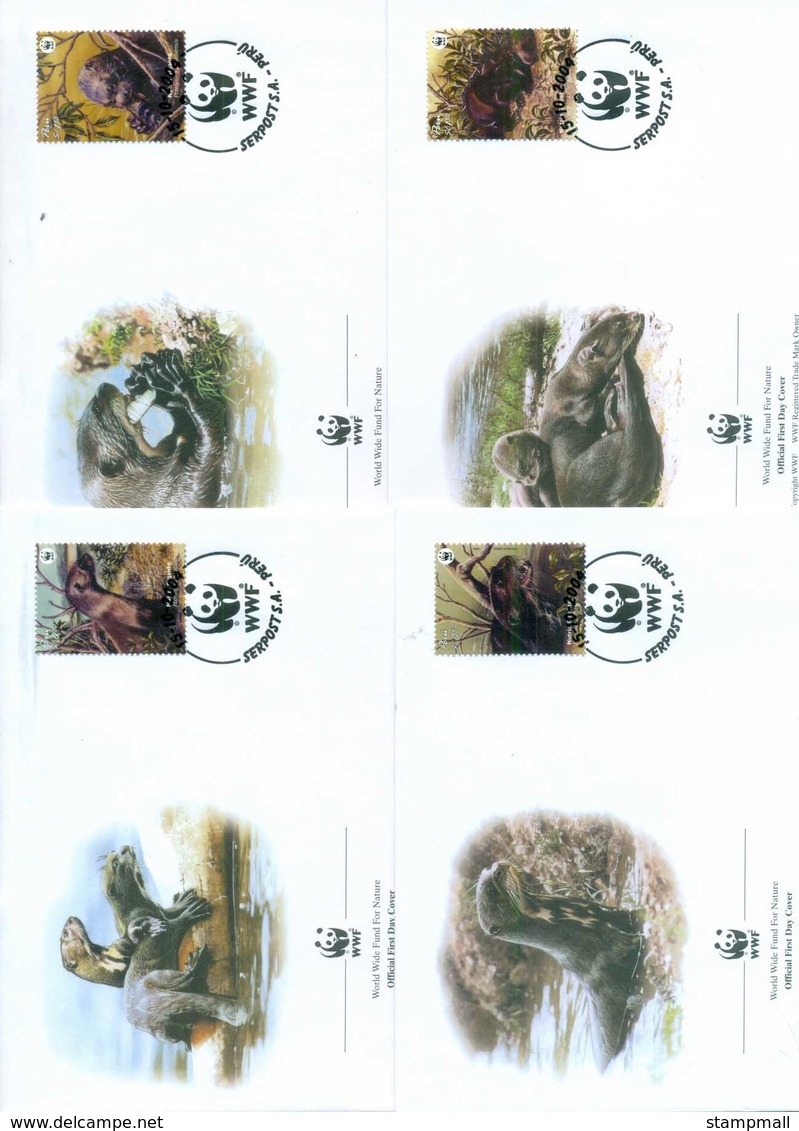 Peru 2004 WWF Giant Otter 4xFDC Lot77072 - Peru