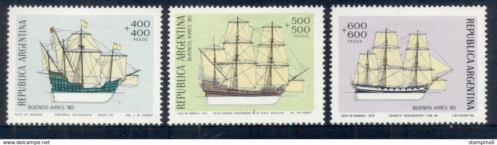 Argentina 1979 Sailing Ships (3/4, No 1500p) MLH - Other & Unclassified