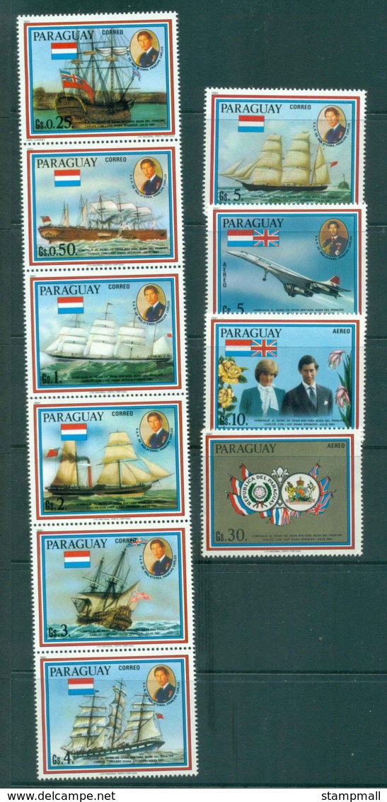 Paraguay 1981 Charles & Diana Wedding Ships Str6 + 4 MUH Lot45148 - Paraguay