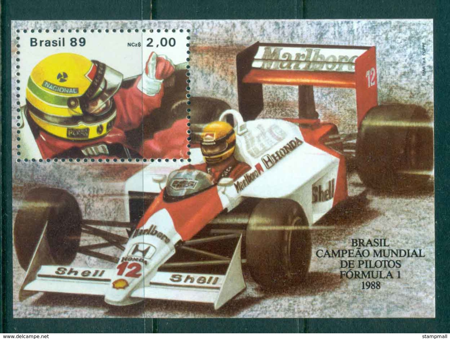 Brazil 1989 Ayrton Senna Formula 1 MS MUH Lot47067 - Other & Unclassified