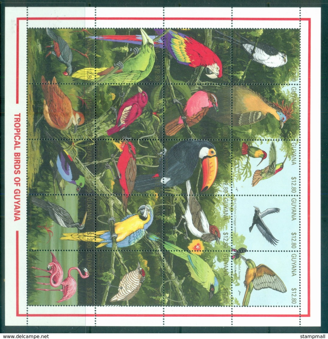 Guyana 1990 Tropical Birds MS MUH - Guyana (1966-...)