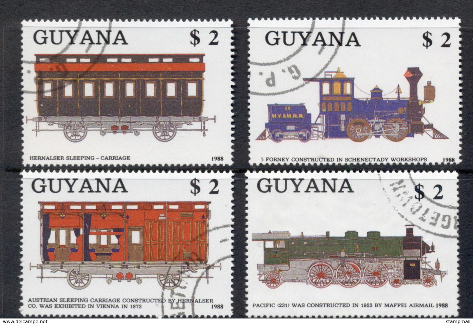 Guyana 1989 Trains CTO - Guyana (1966-...)
