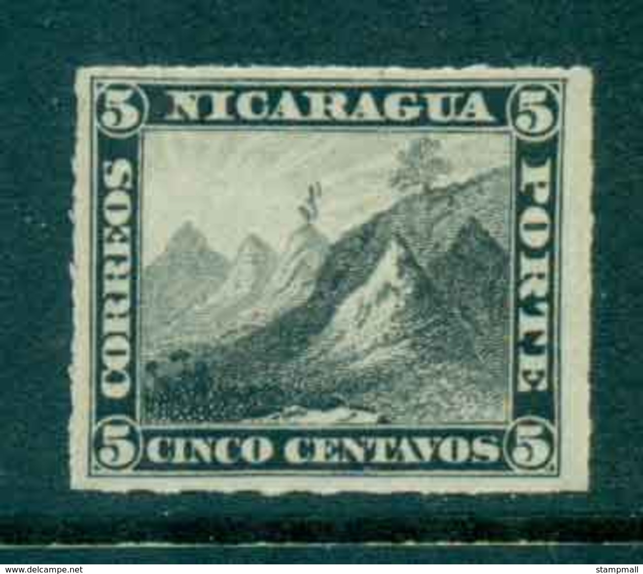 Nicaragua 1878-80 5c Liberty Cap On Mountain Rouletted  MH Lot46758 - Nicaragua