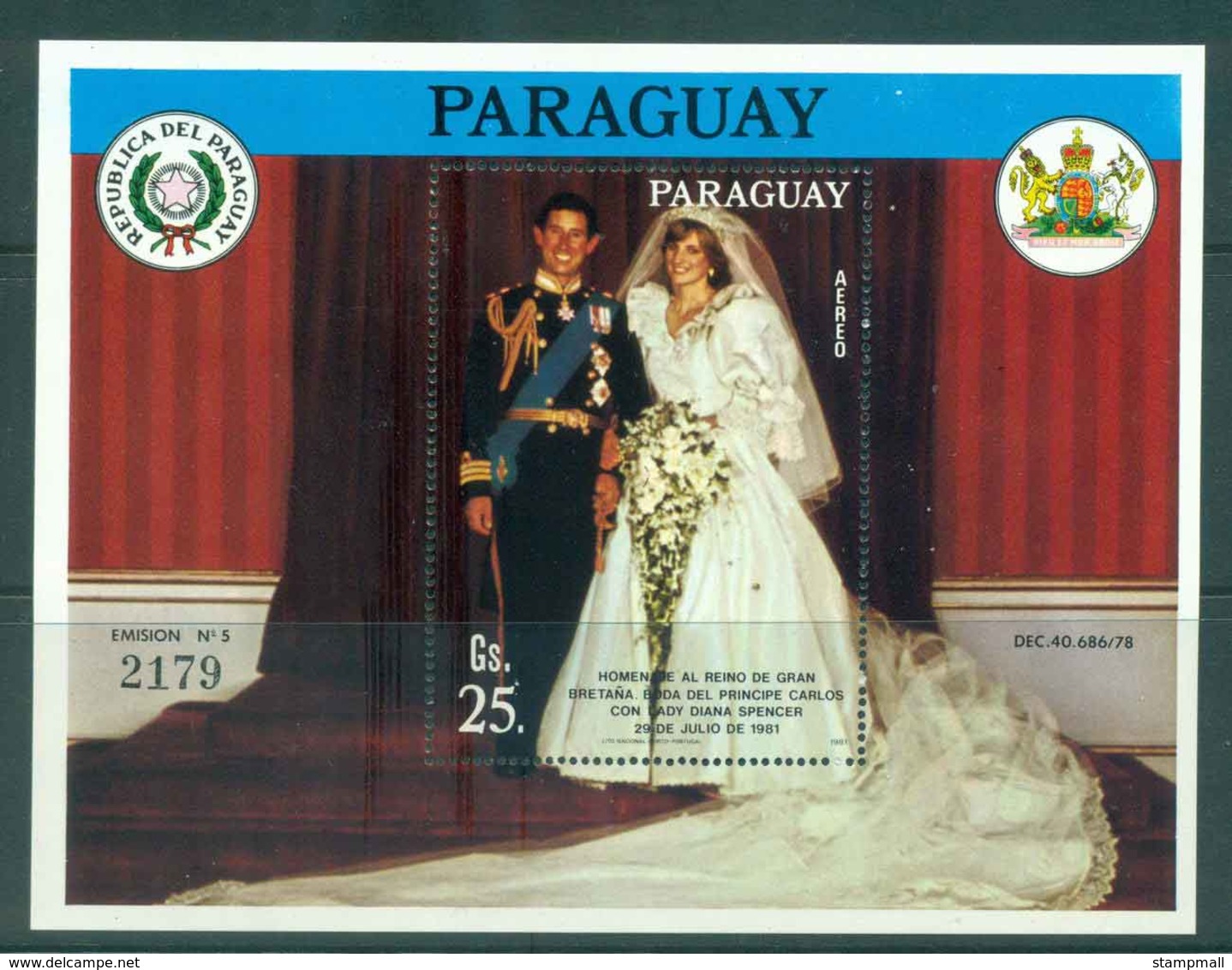 Paraguay 1981 Charles & Diana Wedding MS MUH Lot45156 - Paraguay