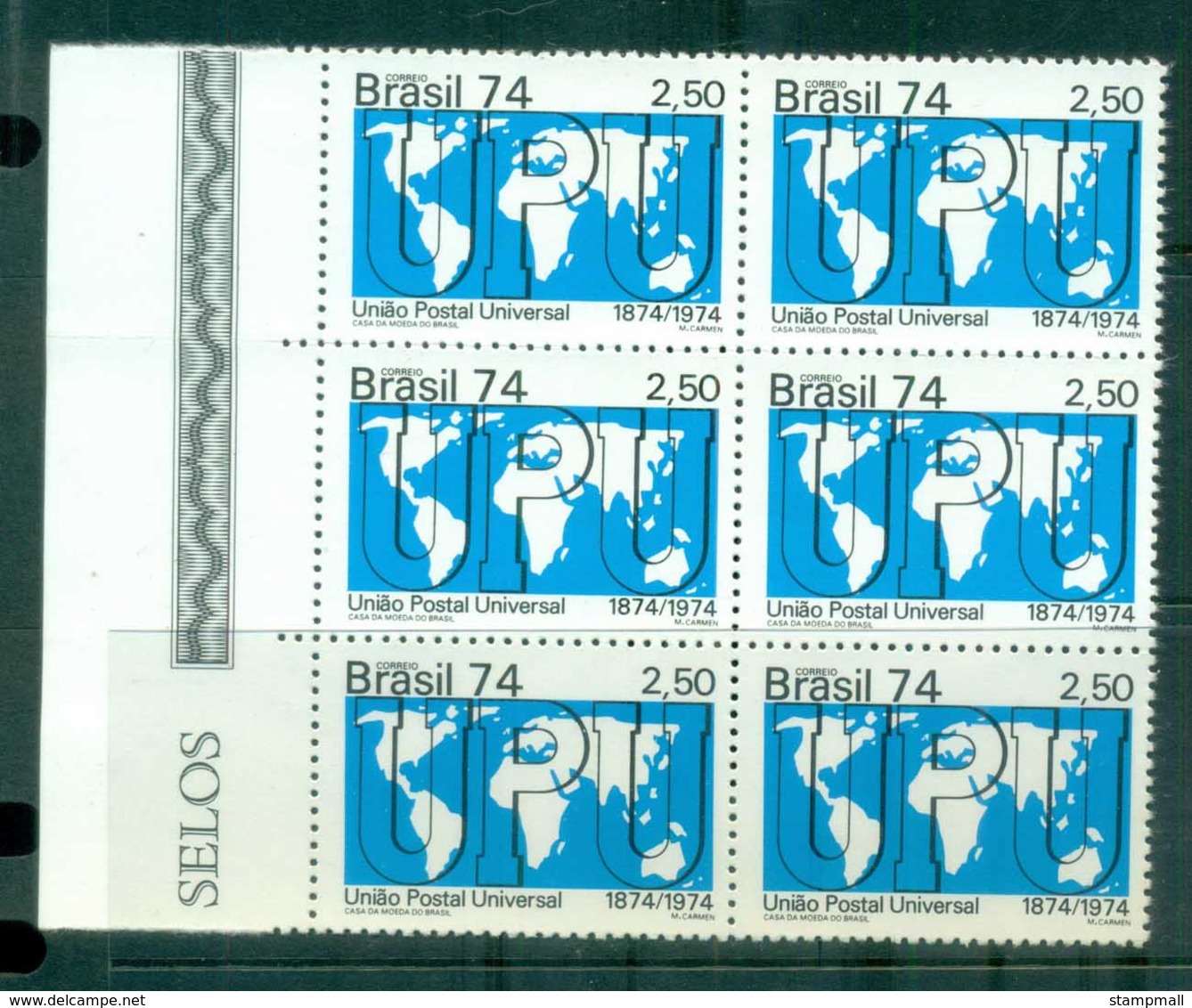 Brazil 1974 Centenary Of UPU Blk 6 MUH Lot76358 - Other & Unclassified