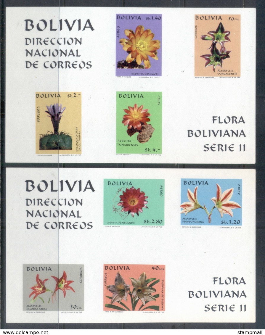 Bolivia 1971 Bolivian Flora Series II IMPERF 2xMS MUH - Bolivia