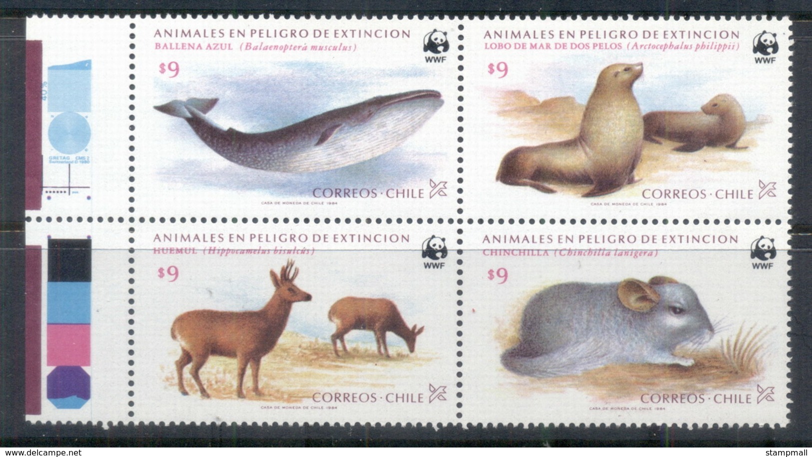 Chile 1985 WWF Endangered Species Blk4 MUH - Ecuador