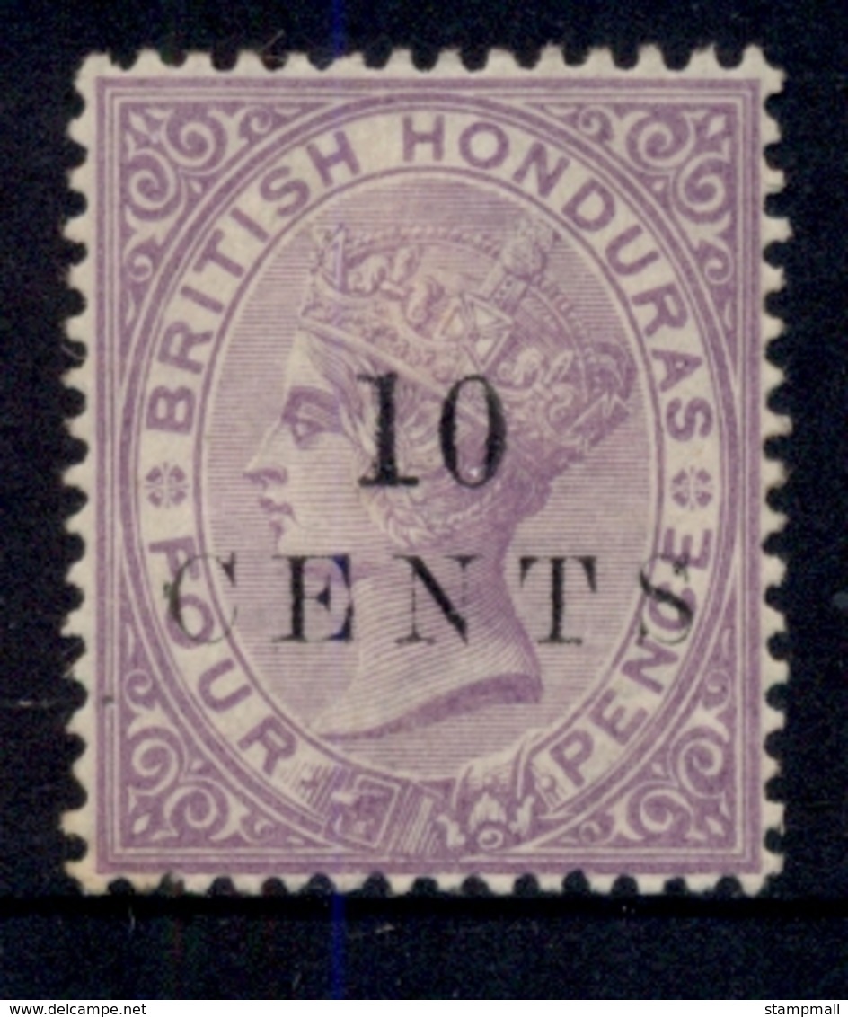 British Honduras 1888 10c On 4d Violet QV Portrait Wmk Crown CC MHH - Ecuador