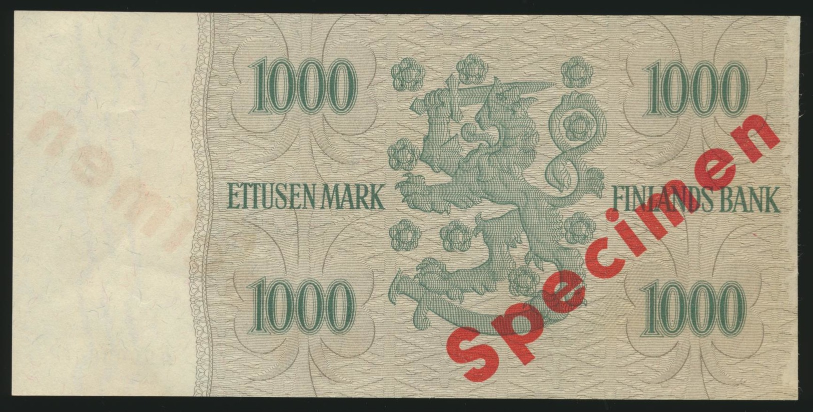 °°° SPECIMEN FINLAND 1000 MARKKAA 1955 AUNC °°° - Finlandia