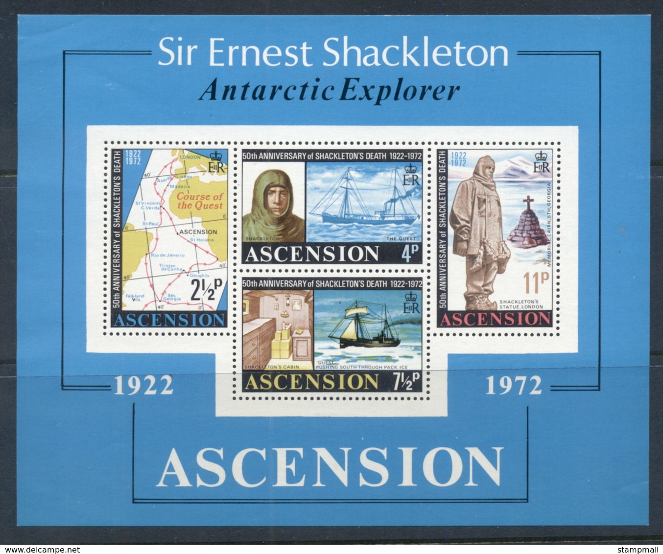 Ascension Is 1972 Ernest Shackleton MS MUH - Ascension (Ile De L')