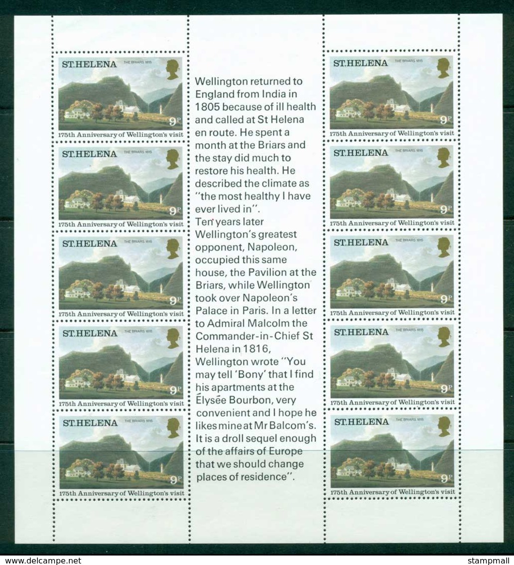 St Helena 1980 30p Wellingtons Visit Sheetlet (light Crease TLC) MUH Lot26433 - Sainte-Hélène