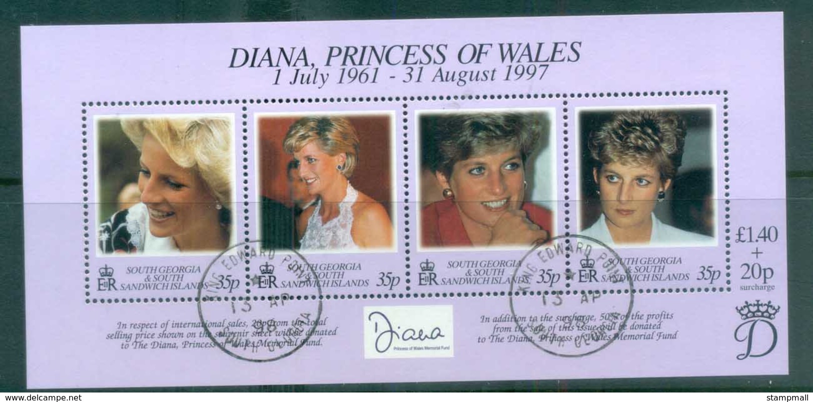 South Georgia 1998 Princess Diana In Memoriam MS FU Lot78025 - South Georgia