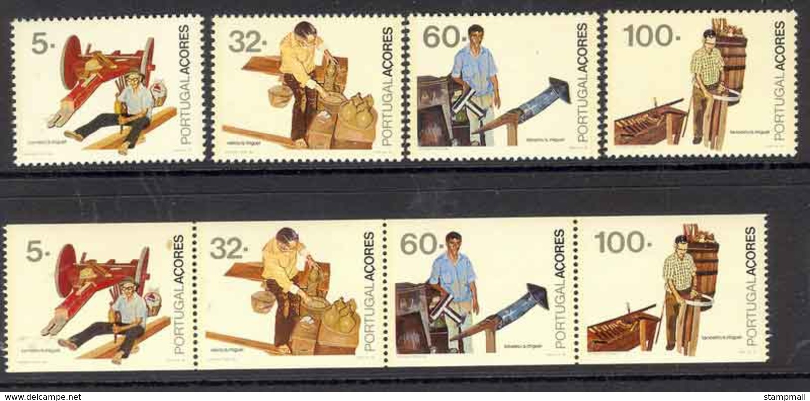 Azores 1990 Professions + Booklet Pane MUH Lot7399 - Azores