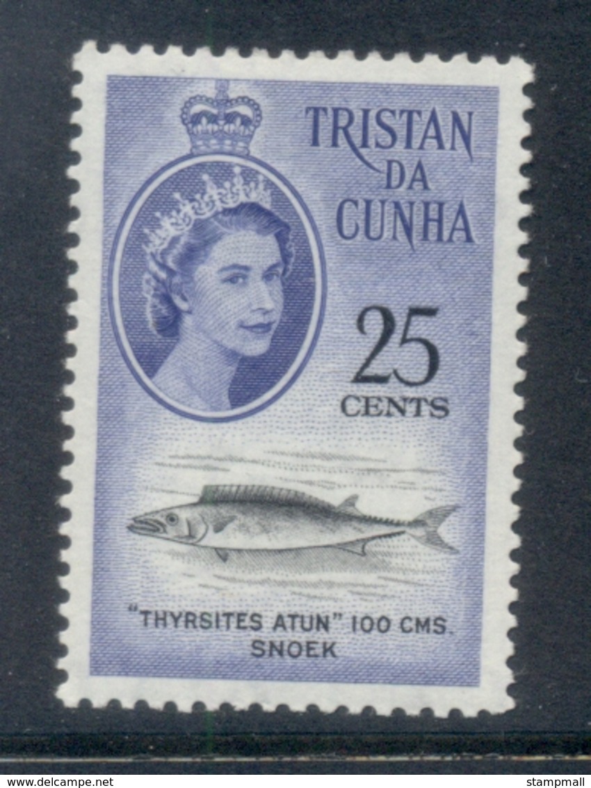 Tristan Da Cunha 1961 QEII Pictorials, Fish, New Currency, 25c MLH - Tristan Da Cunha