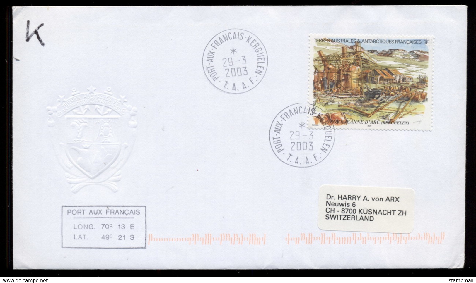 French Antarctic Territory 2003 Port Jeanne D'Arc Cover - Other & Unclassified