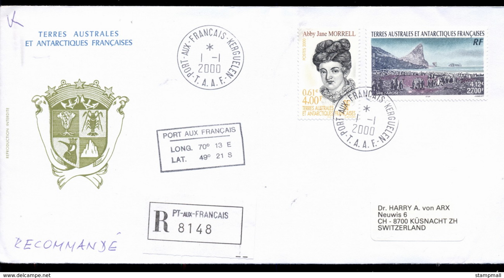 French Antarctic Territory 2000 Explorer, Penguins Cover - Other & Unclassified