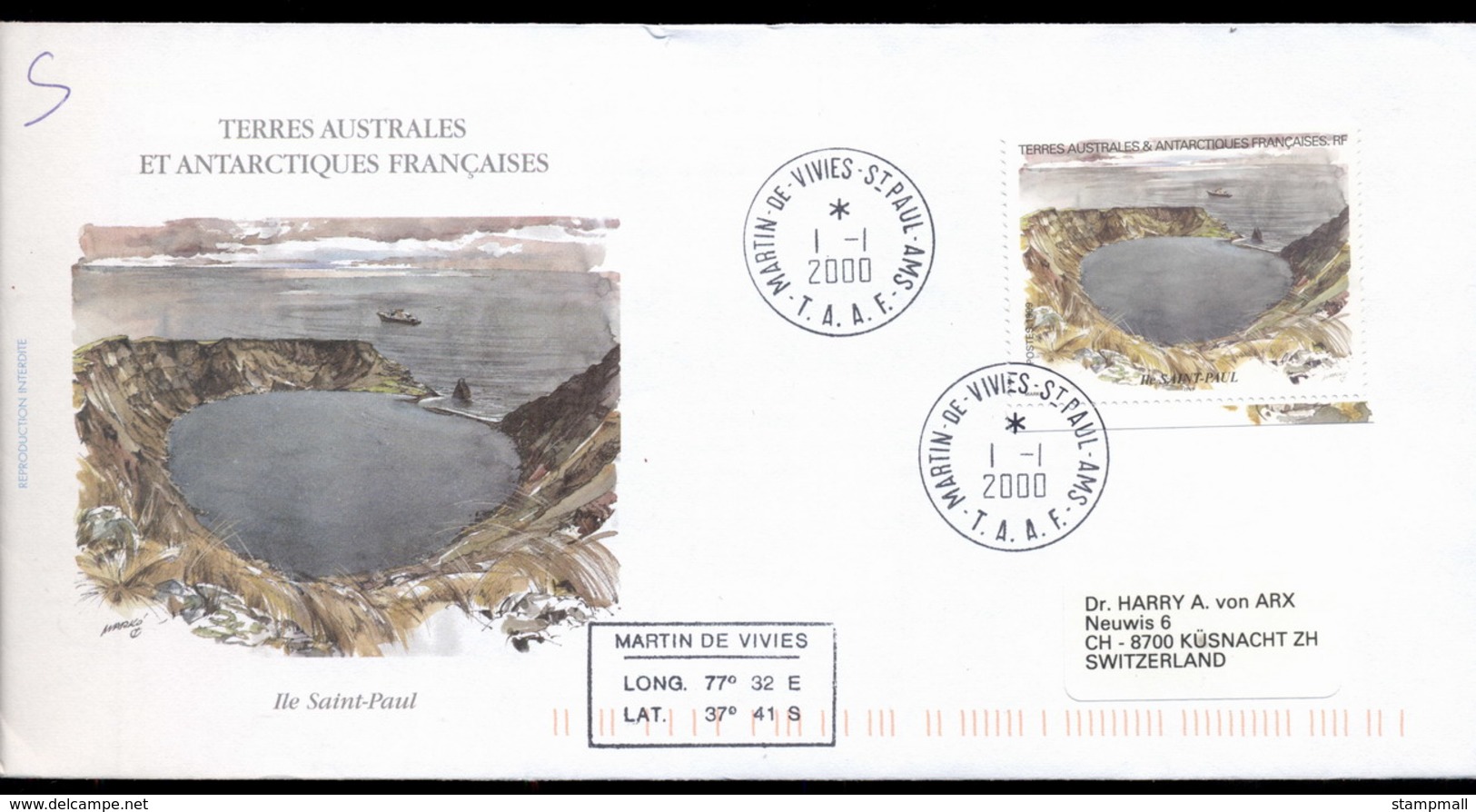 French Antarctic Territory 2000 Ile St Paul, Crater Lake Cover - Other & Unclassified