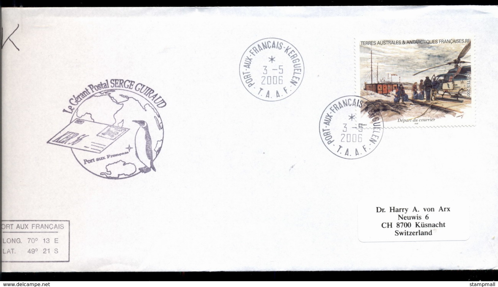 French Antarctic Territory 2006 Helicopter Courier Cover - Other & Unclassified