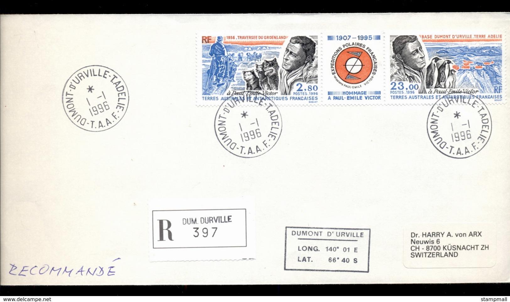 French Antarctic Territory 1996 Crossing Of Greenland Cover - Other & Unclassified